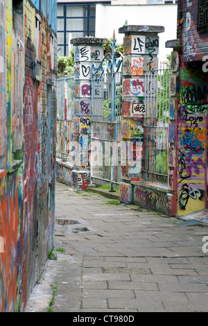 Werregaren Straat - Straße in Gent, wo Graffiti legal Gent-Brüssel ist Stockfoto