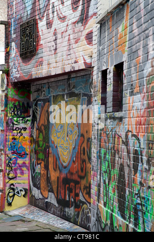 Werregaren Straat - Straße in Gent, wo Graffiti legal Gent-Brüssel ist Stockfoto