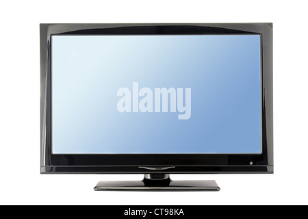 blaue lcd tv monitor isolierten auf weißen Hintergrund Stockfoto