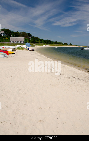 Massachusetts, Martha es Vineyard Vineyard Haven. Strand von Marina Bereich. Stockfoto
