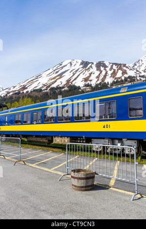 Alaska Railroad Train Depot in Seward, Alaska. Stockfoto