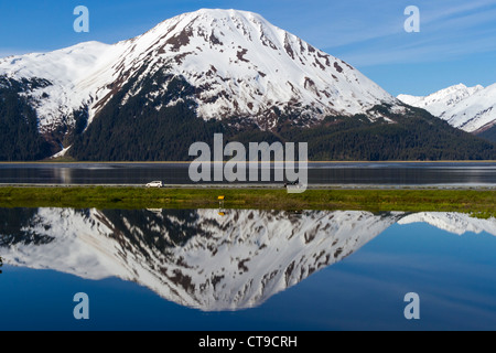 Alaska Küstenstraße zwischen Anchorage und Seward, Alaska. Stockfoto