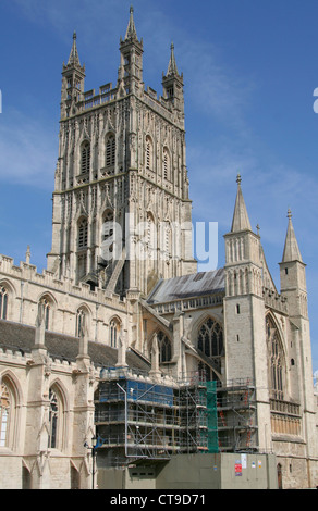 Turm der Kathedrale Gloucester Gloucestershire England UK Stockfoto