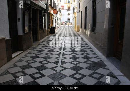 Straße in Ronda in Spanien. Stockfoto