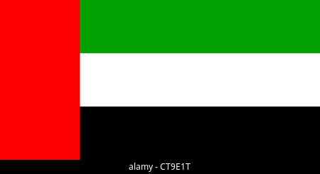 Flagge der Vereinigten Arabischen Emirate. Stockfoto