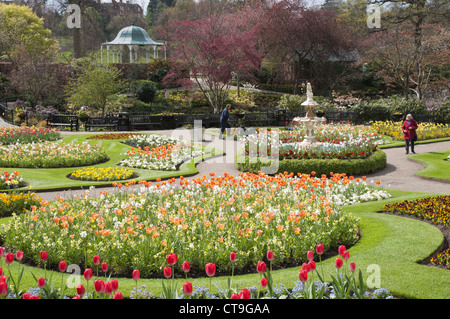 Dingle, formale Gärten in The Quarry Park in Shrewsbury, Shropshire Kreisstadt Stockfoto