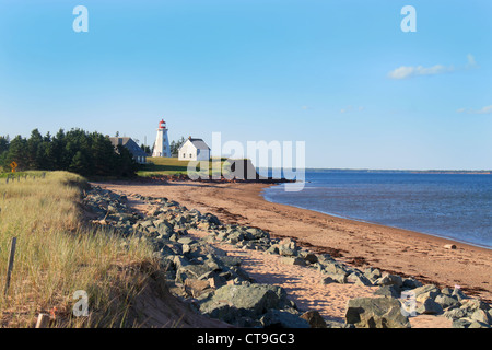 Panmure Insel-Leuchtturm in der atlantischen Küste von Prince Edward Island, Kanada Stockfoto