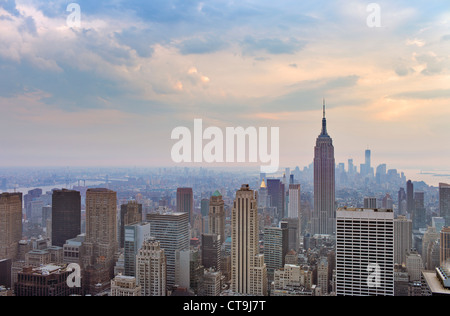 Blick auf Midtown und Downtown Manhattan, New York City, USA. Stockfoto