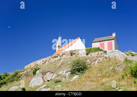 Chapelle Saint-Michel auf Ile de Brehat Insel in der Bretagne, Frankreich Stockfoto