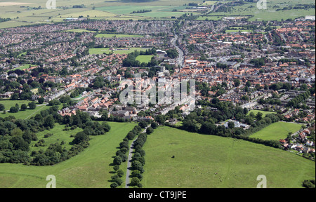 Luftaufnahme der Stadt Beverley, East Yorkshire aus Südwesten Westwood Straße betrachtet Stockfoto