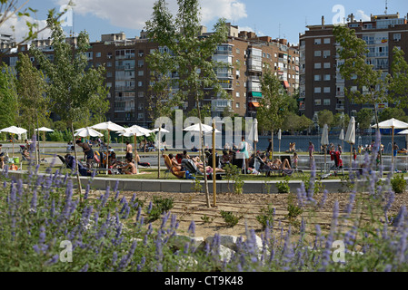 Madrid Rio Park Spanien Stockfoto