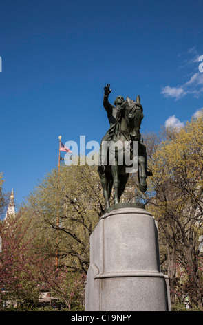 George Washington-Statue, Union Square Park, New York Stockfoto