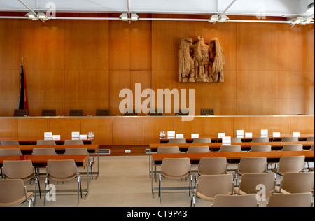 Karlsruhe, den Gerichtssaal in das Bundesverfassungsgericht Stockfoto