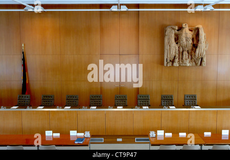 Karlsruhe, den Gerichtssaal in das Bundesverfassungsgericht Stockfoto