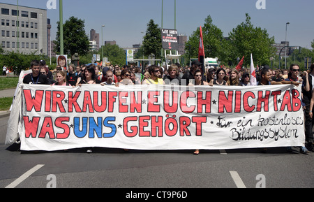 Essen, Studentendemonstration gegen Studiengebühren Stockfoto