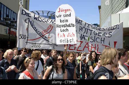 Essen, Studentendemonstration gegen Studiengebühren Stockfoto