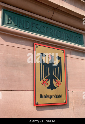 Karlsruhe - Bundesbehörden der Bundesrepublik Schild Stockfoto