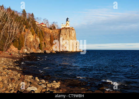 Split Rock Leuchtturm an der nördlichen Ufer des Lake Superior, Minnesota. Stockfoto