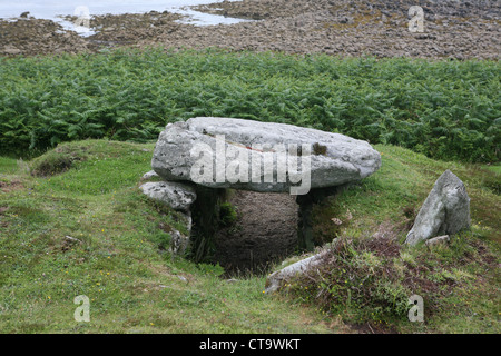 15. C BC prähistorischen gekammert Grab in Innisidgen St Mary's Scilly Isles Isles of Scilly Cornwall England UK Großbritannien GB Stockfoto