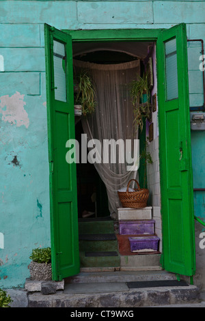 Farbige Vorderhaus in Sighisoara, Karpaten Siebenbürgens, Târnava Mare Fluss Mureş Grafschaft, Rumänien, Osteuropa, EU Stockfoto