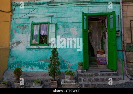 Farbige Vorderhaus in Sighisoara, Karpaten Siebenbürgens, Târnava Mare Fluss Mureş Grafschaft, Rumänien, Osteuropa, EU Stockfoto