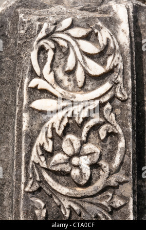 Geschnitzten Stein Detail in der Werkstatt des Phidias, Olympia, Griechenland Stockfoto