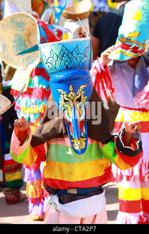 Titel Phi Ta Khon Festival oder Ghost Festival Stockfoto