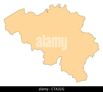 Karte von Belgien mit mehreren Provinzen. Stockfoto