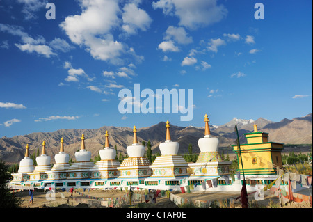 Stupas, Chorten Choglamsar, Leh, Ladakh, Jammu und Kaschmir. Indien Stockfoto