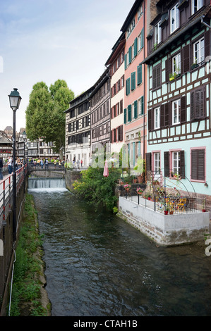 Fachwerkhäusern von La Petite France, Straßburg, Strassburg, Elsass, Frankreich Stockfoto