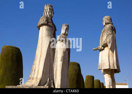 Christoph Kolumbus und die katholischen Könige in Córdoba, Spanien. Stockfoto