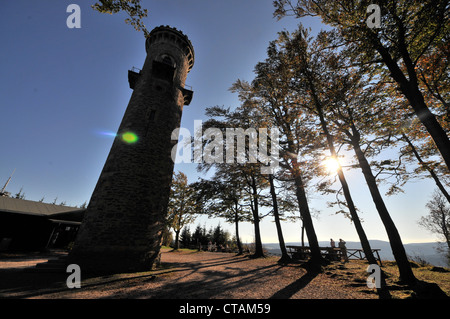 Aussichtsturm auf dem Kickelhahn bei Ilmenau entlang den Spuren von Goethe, Ilmenau, Thüringer Wald, Thüringen, Deutschland Stockfoto