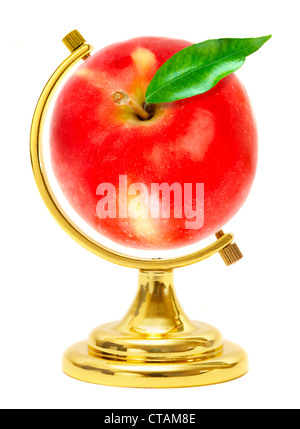 Roter Apfel - Erdkugel... Stockfoto