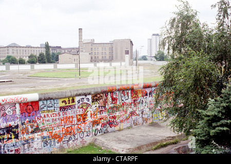 Die Berliner Mauer am Potsdamer Platz in den 1980er Jahren - West Berlin Stockfoto