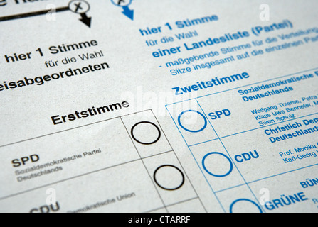 Extrahieren Sie die Stimmzettel für die Parlamentswahlen im Jahr 2005 Stockfoto