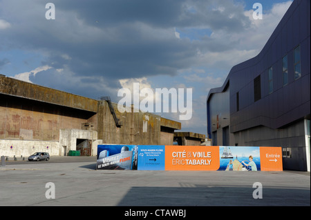 Race Zentrum Hafen, u-Boot-Basis von Kerman, K3, WW II, Atlantikwall, Lorient, Morbihan, Bretagne, Bretagne, Frankreich Stockfoto