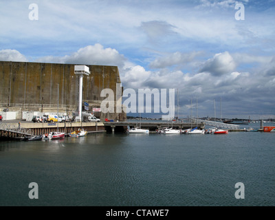 Race Zentrum Hafen, u-Boot-Basis von Kerman, K3, WW II, Atlantikwall, Lorient, Morbihan, Bretagne, Bretagne, Frankreich Stockfoto