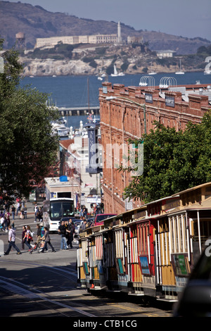 Cable Cars in San Francisco, San Francisco, Kalifornien, USA Stockfoto