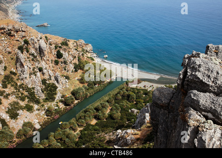 Preveli Strand, Finikas, Rethymno Präfektur, Kreta, Griechenland Stockfoto