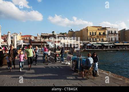 Venezianischer Hafen, Chania, Kreta, Griechenland Stockfoto