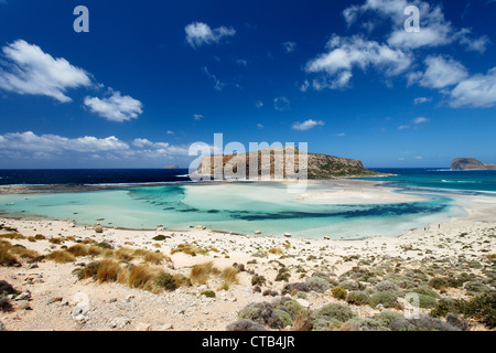 Kap Tigani, Gramvousa, Balos, Präfektur Chania, Kreta, Griechenland Stockfoto