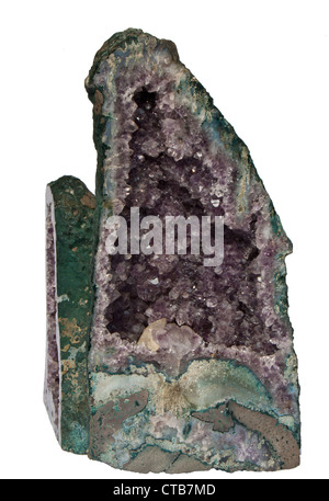 Isolierte Amethyst geode Stockfoto