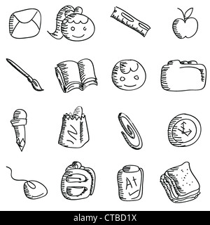 Cartoon-doodles Symbole für Symbole, Schaltflächen und Kinder Stockfoto