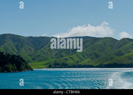 Queen Charlotte Sound und Marlborough Berg Neuseeland Stockfoto