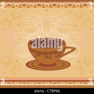 Tasse Kaffee mit abstrakten Design-Elementen. Vektor-Illustration. Stockfoto