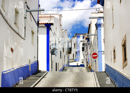 Traditionelle Straße der Region Alentejo, Arraiolos Dorf. Stockfoto