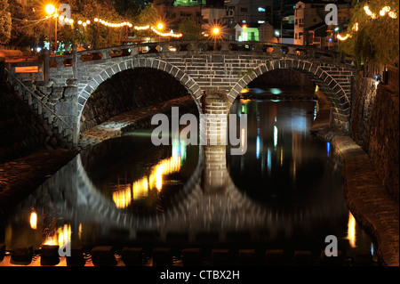 Megane Baschi, Brille Brücke, Nagasaki City, Nagasaki-Präfektur, Kyushu, Japan Stockfoto