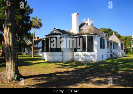 PLANTATION HOUSE, KINGSLEY PLANTATION, DIE TIMUCUAN BEWAHREN, FORT GEORGE ISLAND, JACKSONVILLE, FLORIDA, USA Stockfoto