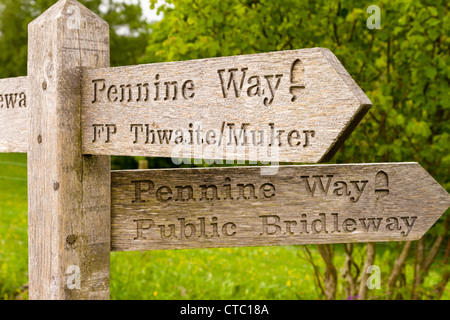 Pennine Way Wegweiser, Yorkshire Stockfoto