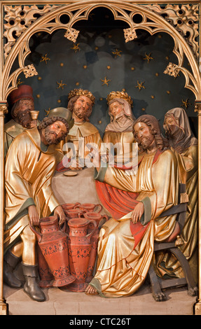 Brüssel - 24.Juni: Jesus durch ein Wunder in Kana von Saint Antoine Kirche am 24. Juni in Brüssel. Stockfoto